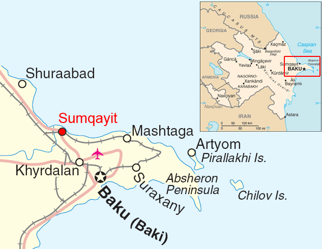Ponto Turístico Praia de Sumqayit em Sumqayit
